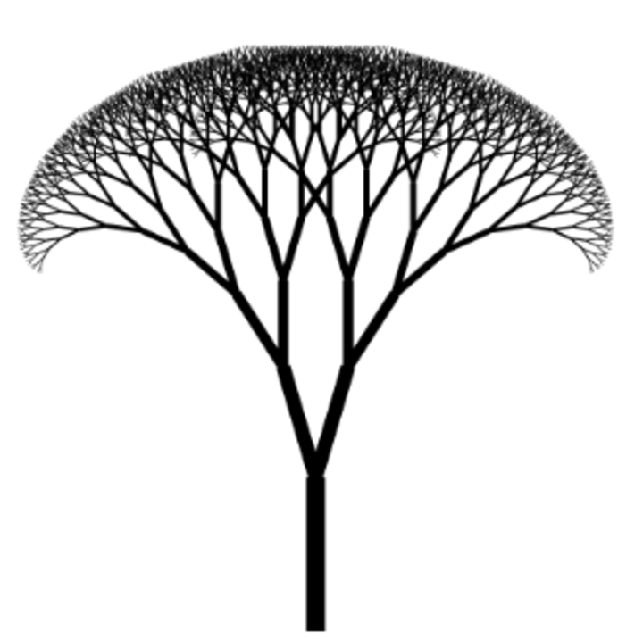 Image shows a graphic of a a neat, mathematically branching tree